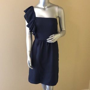 Gianni Bini Navy One Shoulder Dress